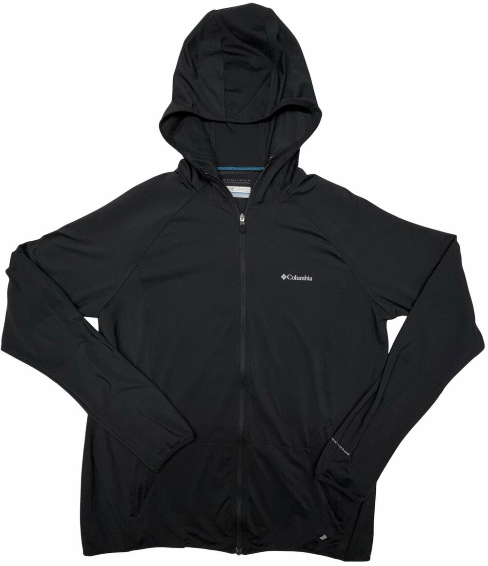 Columbia Omni-Wick Women’s XL Black Full Zip Hooded Athletic Jacket Lightweight